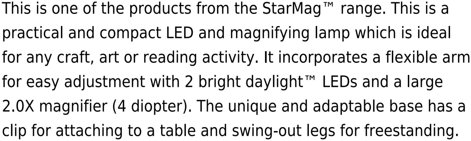 זכוכית מגדלת שולחנית עם תאורת LED DAYLIGHT LED FLEXILNES DN1161 TEXT